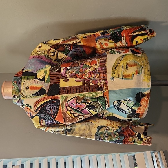 Art Deco Vintage 90s Picasso Jacket Bright Womens Fits Small Medium - Picture 6 of 11